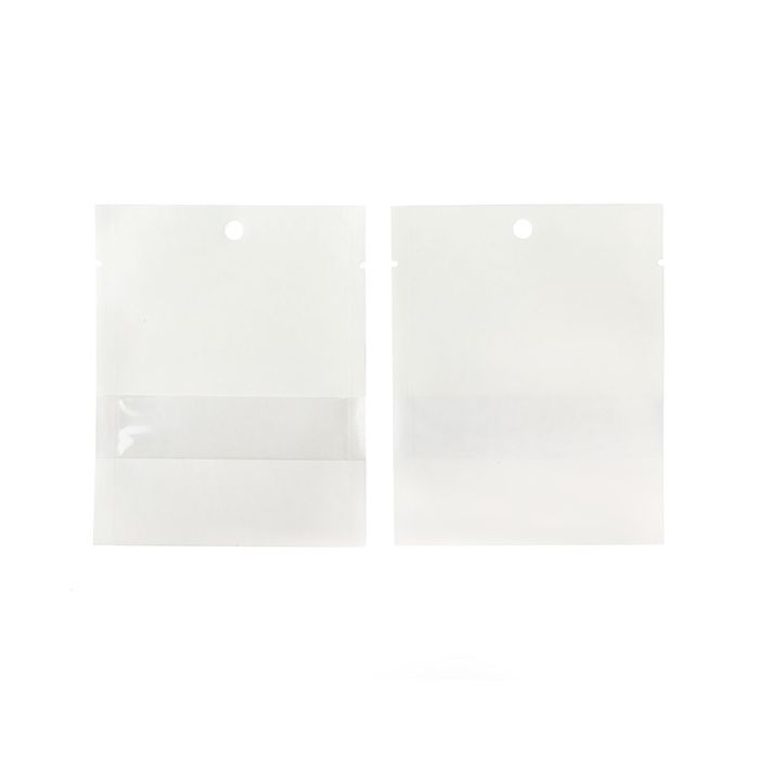Kraft Bags White Eco-fiendly 7,6x10,2 cm Sealable With Window (100 pieces) [KHS34WKW]