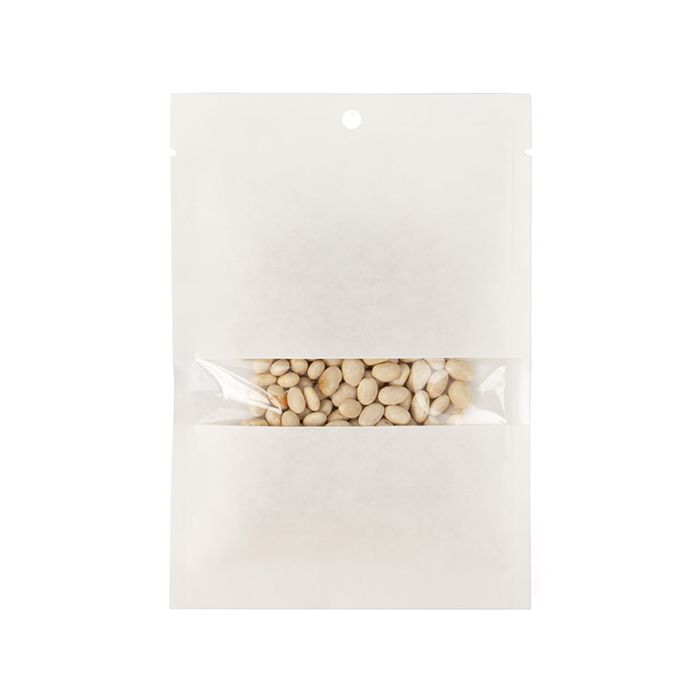 Kraft Bags White Eco-fiendly 10,2x15,2 cm Sealable With Window (100 pieces) [KHS46WKW]