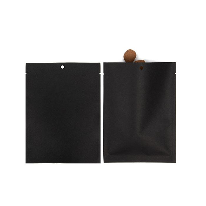 Kraft Bags Black Eco-fiendly 12,7x17,8 cm Sealable (100 pieces) [KHS57BK]