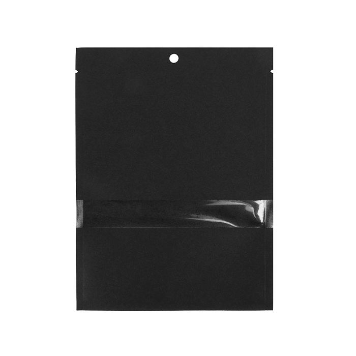 Kraft Bags Black Eco-fiendly 12,7x17,8 cm Sealable With Window (100 pieces) [KHS57BKW]