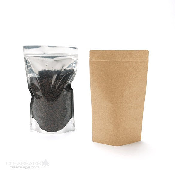 Stand Up Pouches Transparent/Kraft 17x9x28.5cm | 340 grams (100 pieces) [ZBGK4]