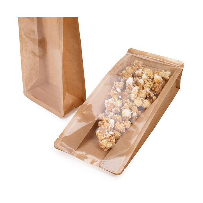 Block bottom Bags Kraft 12.7x7.6x30.5 cm (100 pieces) [BB3K]