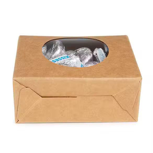 Kraft Gift Boxes with Circle Window 8,9x3,8x10,2 cm (25 pieces) [FS340]