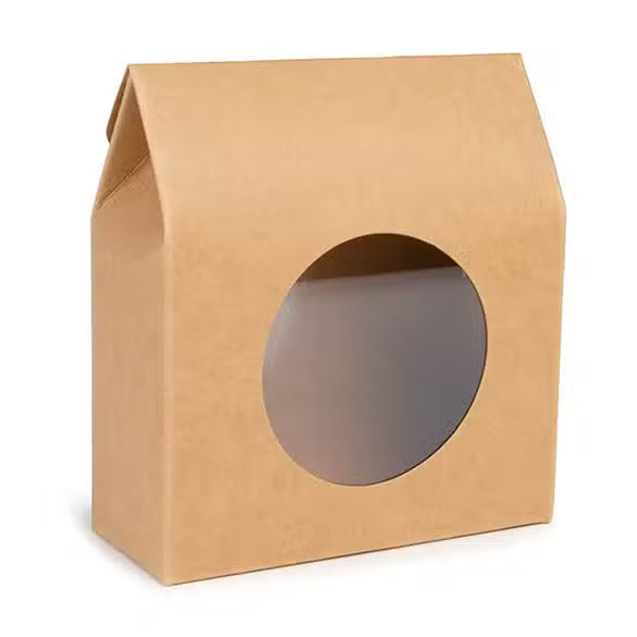 Kraft Gift Boxes with Circle Window 8,9x3,8x10,2 cm (25 pieces) [FS340]