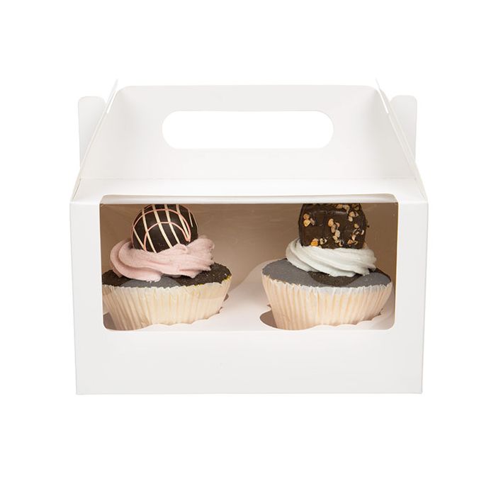 Double Cupcake Handle Box Set White 17,8x10,2x10,2cm (100 Sets) [CBS173W]