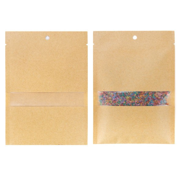 Kraft Bags Sealable 11.2x15.7cm with Window (100 pieces) [KHS46MW]