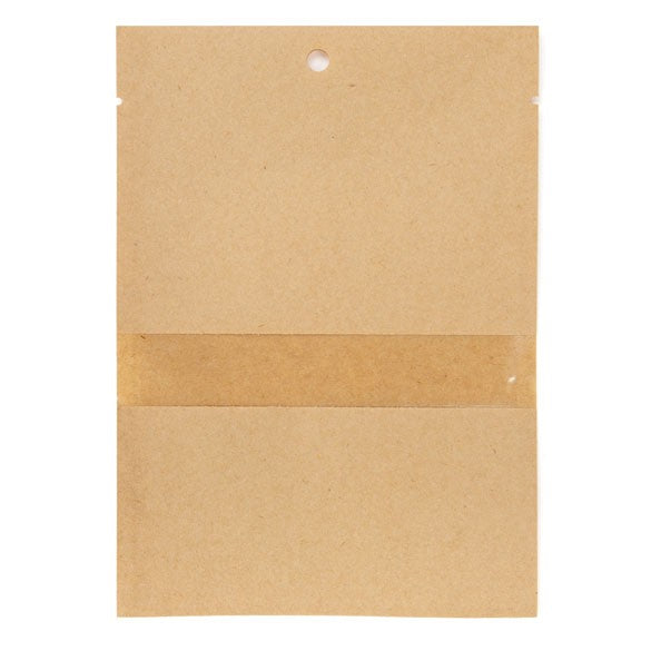 Kraft Bags Compostable 11.2x15.7cm with Window and Sealable (100 pieces) [KHS46W]
