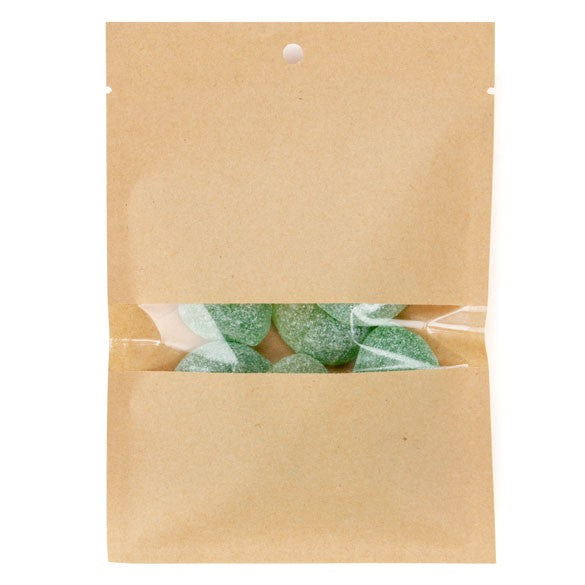 Kraft Bags Compostable 11.2x15.7cm with Window and Sealable (100 pieces) [KHS46W]