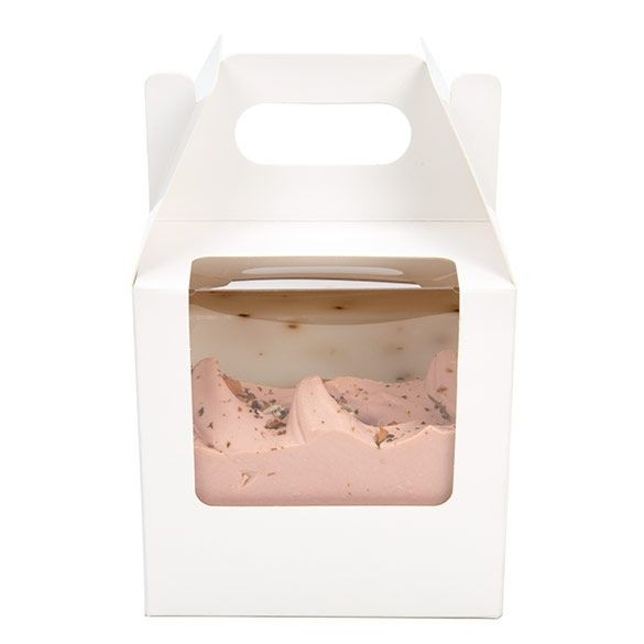 White Paper Handle Box 10.2x10.2x10.2cm w/ Window (25 Pieces) [WGWG57]