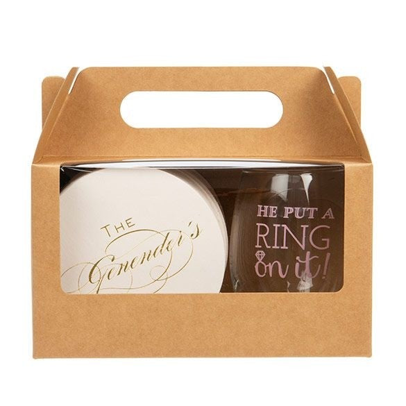 Kraft Paper Handle Box 17.8x10.2x10.2cm w/ Window (25 Pieces) [WKRG173]