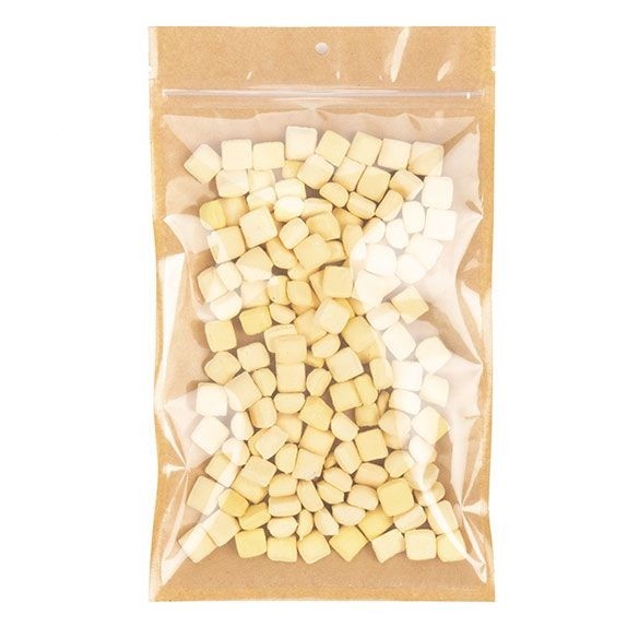 Kraft Barrier Bags with clear front 15.2 x 23.5cm w/Tear Notches (100 Pieces) [HZB7KC]