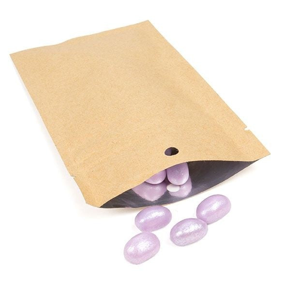 Kraft Hanging Barrier Bags 7.6x11.4cm w/Tear Notches (100 Pieces) [HZBB3K]