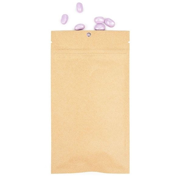 Kraft Hanging Barrier Bags 10.2 x 16.5cm w/Tear Notches (100 Pieces) [HZBB5K]