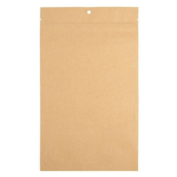 Kraft Hanging Barrier Bags 17.8 x 30.5cm w/Tear Notches (100 Pieces) [HZBB8K]