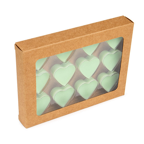 Kraft Artisan Candy Box Set, Heart Insert 10.2x2.1x13.8 cm (25 pieces) [CNDYH271]