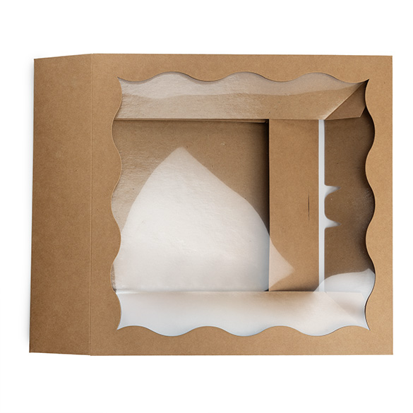 Kraft Paper Scalloped Window Box 30,5x6,4x30,5cm | 25 pcs