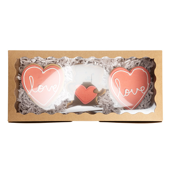 Kraft Paper Scalloped Window Box 30x6,5x14cm (25 pcs) [WKRG125]