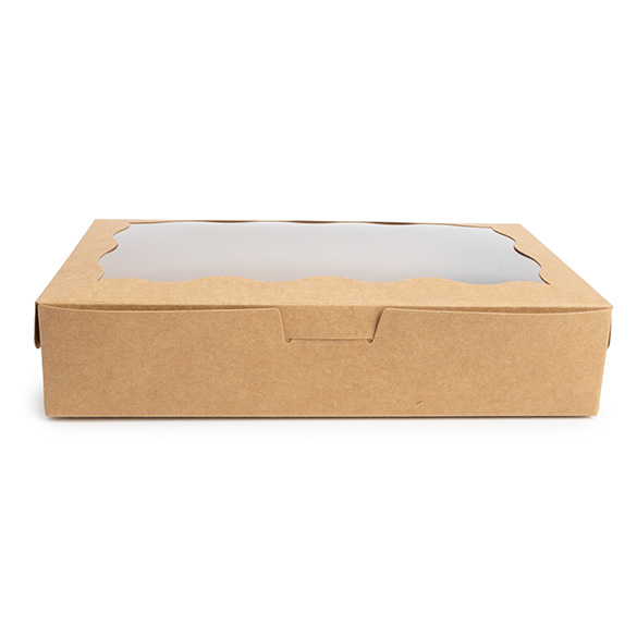 Kraft Paper Scalloped Window Box 17,8x3,8x11cm (25 pcs) [WKRG74]
