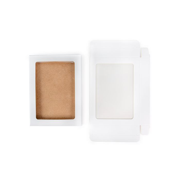 White Gift Boxes Window Box w/ attached window 10.2x2.1x13.8 cm (25 pieces) [WKRGW313]