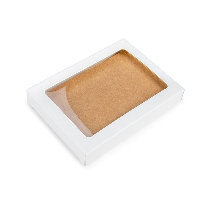 White Gift Boxes Window Box w/ attached window 10.2x2.1x13.8 cm (25 pieces) [WKRGW313]