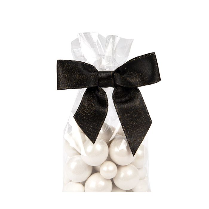 Bows Pre-tied Metallic Black 8,9 cm (25 pieces) [MBOWBK]