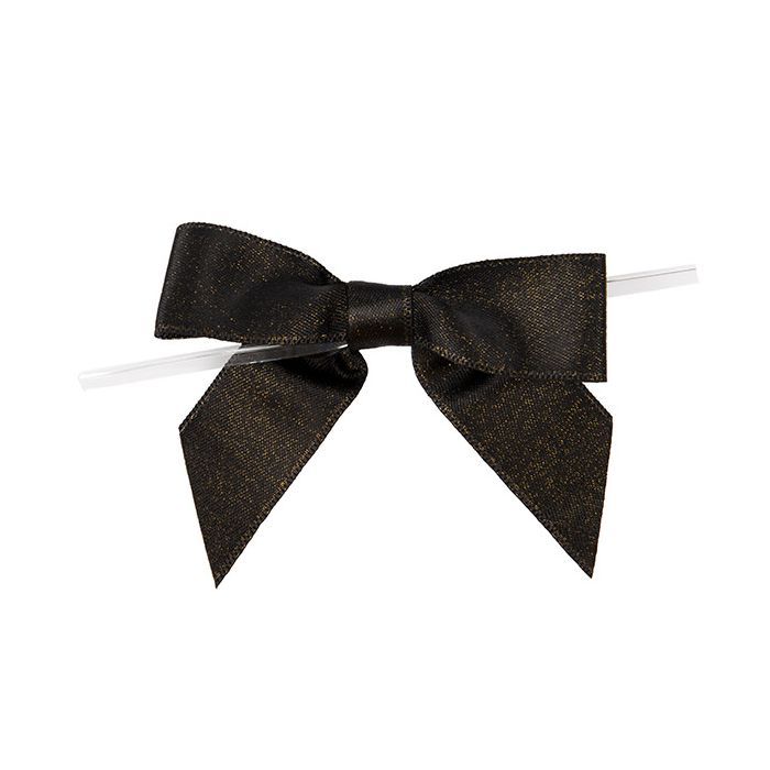 Bows Pre-tied Metallic Black 8,9 cm