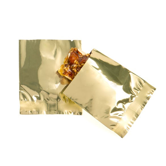 Plastic Bags Gold 5x5.5cm Metallised and Sealable (100 pieces) [SMB22QG]