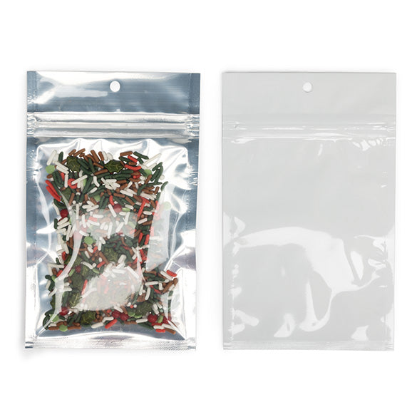Grip Seal Bags Transparent/White 9x12.5cm (100 pieces) [HZBB4CW]