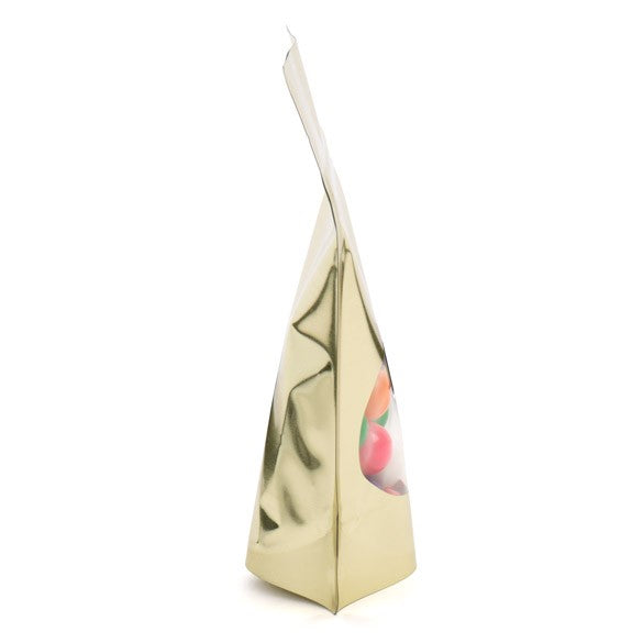 Stand Up Pouches Gold with oval Window 10x6x15cm | 57 grams (100 pieces) [ZBGMO2SG]