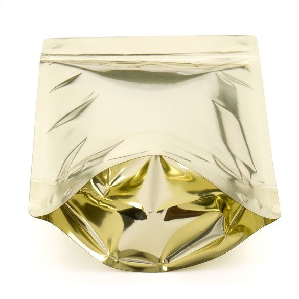 Stand Up Pouches Gold with oval Window 17.1x8.9x28.6cm | 340 grams (100 pieces) [ZBGMO4SG]