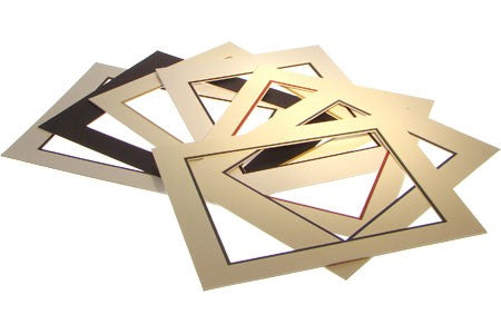 Mount Board Double thick Ivory/light Blue 27.9x35.6cm with 19.4x24.5cm Window (10 pieces) [MD20025]