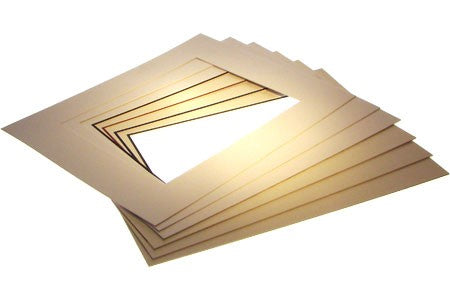 Mount Board Double thick Ivory/Silver 40.6x50.8cm with 27x34.6cm Window (10 pieces) [MD20029]