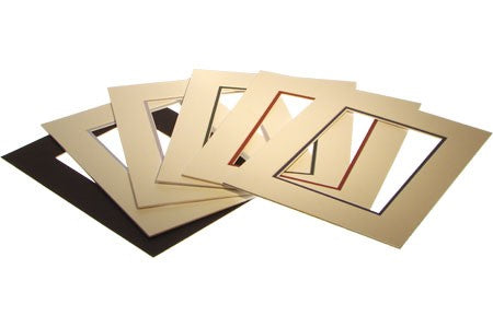 Mount Board Double thick Ivory/Black 20.3x25.4cm with 11.8x16.8cm Window (10 pieces) [MD20031]