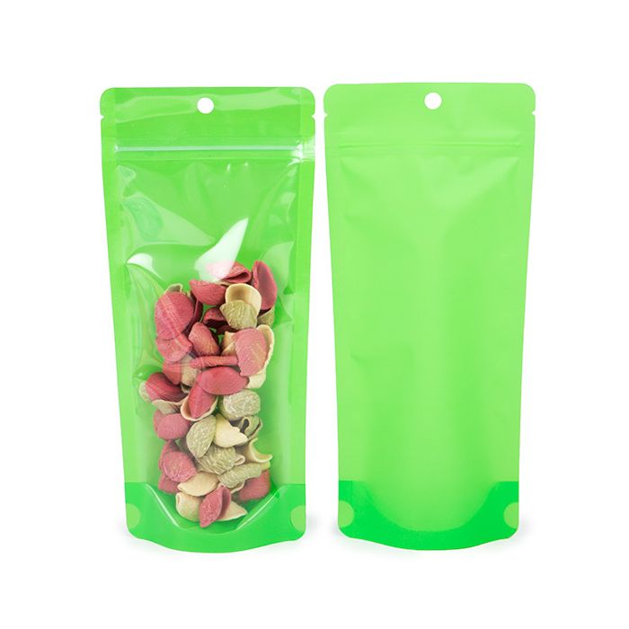 Stand Up Pouch Neon Green 10.8x6x23.8 cm w/ Hang Hole (100 pieces) [ZBGN1NGR]