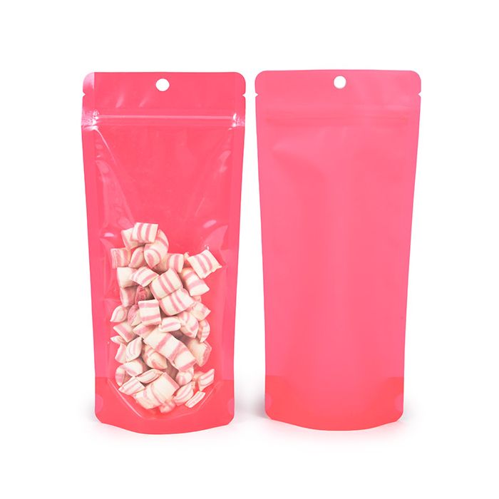 Stand Up Pouch Neon Pink 10.8x6x23.8 cm w/ Hang Hole (100 pieces) [ZBGN1NPK]