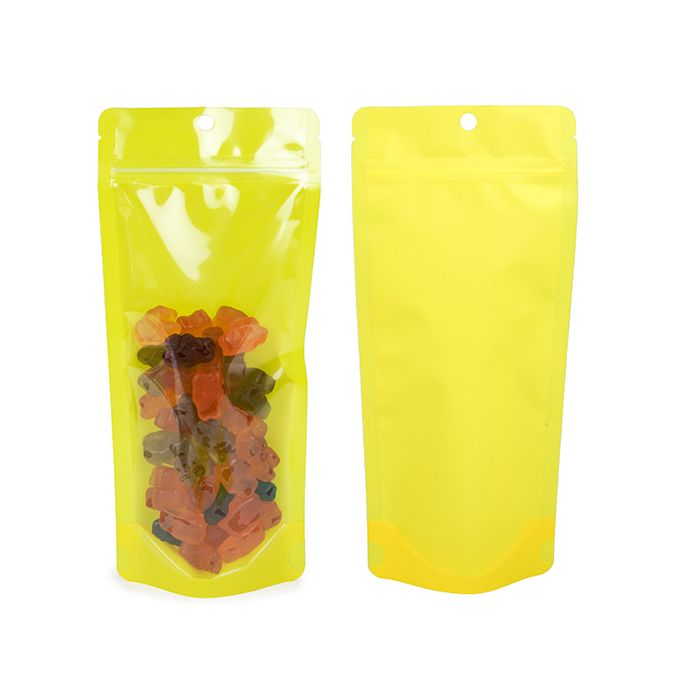 Stand Up Pouch Neon Yellow 10.8x6x23.8 cm w/ Hang Hole (100 pieces) [ZBGN1NYW]