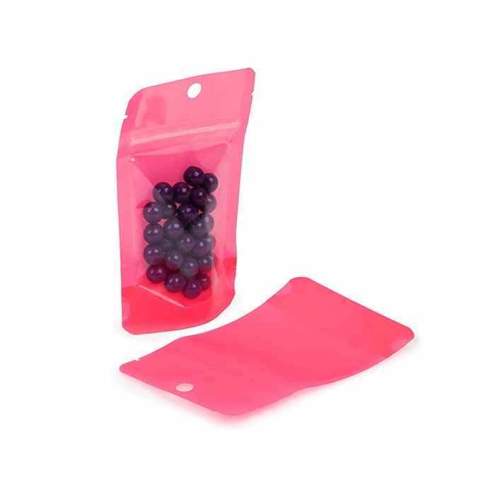 Stand Up Pouch Neon Pink 7.9x5.1x13 cm w/ Hang Hole (100 pieces) [ZBGN1PK]