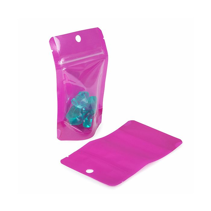 Stand Up Pouch Neon Purple 7.9x5.1x13 cm w/ Hang Hole (100 pieces) [ZBGN1PR]