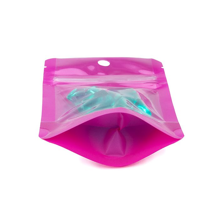 Stand Up Pouch Neon Purple 7.9x5.1x13 cm w/ Hang Hole (100 pieces) [ZBGN1PR]