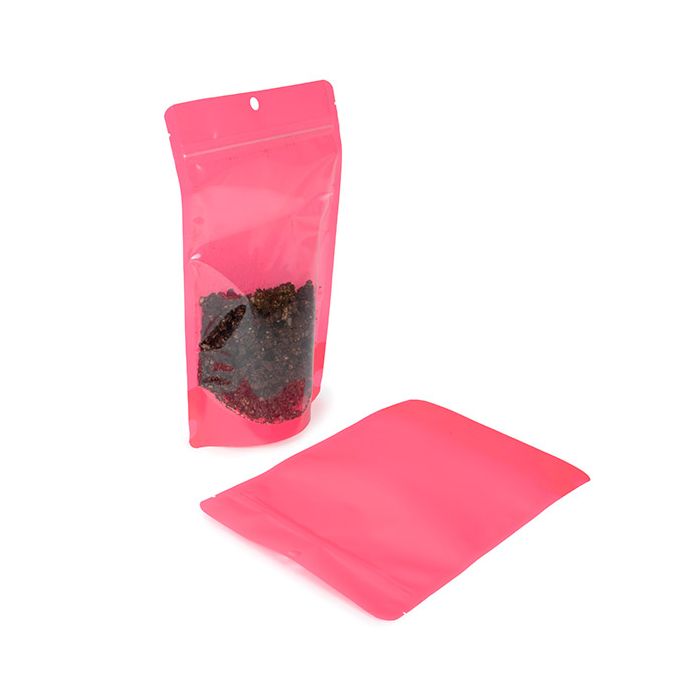 Stand Up Pouch Neon Pink 14.9x8.9x23.2 cm w/ Hang Hole (100 pieces) [ZBGN7PK]