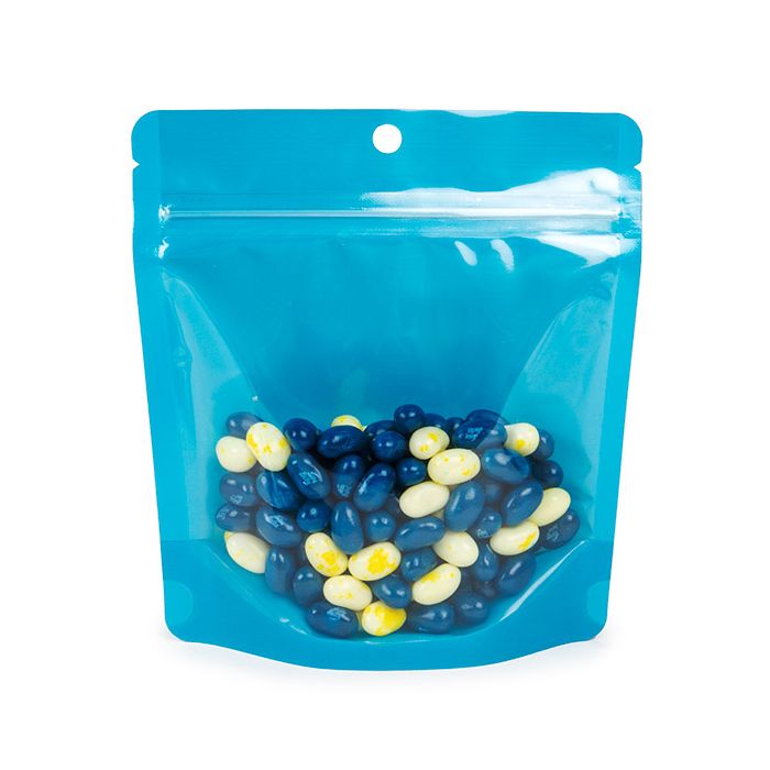 Stand Up Pouch Neon Blue 15.9x6.4x14.6 cm w/ Hang Hole (100 pieces) [ZBGNSHZBL]