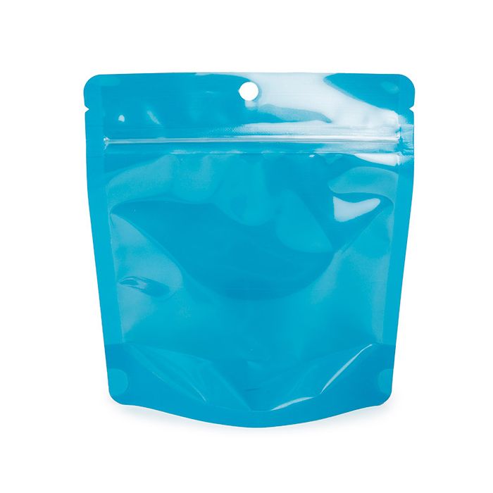 Stand Up Pouch Neon Blue 15.9x6.4x14.6 cm w/ Hang Hole