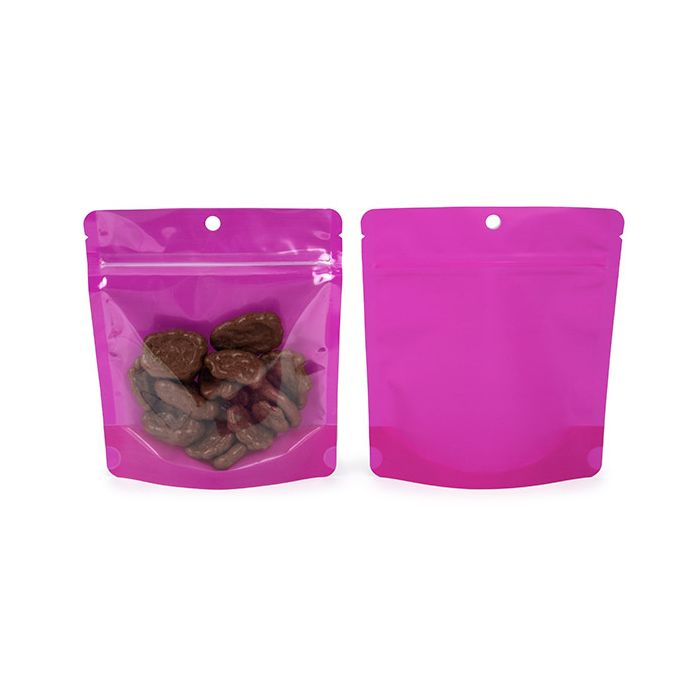 Stand Up Pouch Neon Purple 15.9x6.4x14.6 cm w/ Hang Hole (100 pieces) [ZBGNSHZPR]