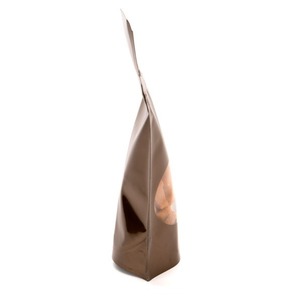 Stand Up Pouches Bronze with oval Window 8x5x13cm | 28 grams (100 pieces) [ZBGO1BZ]
