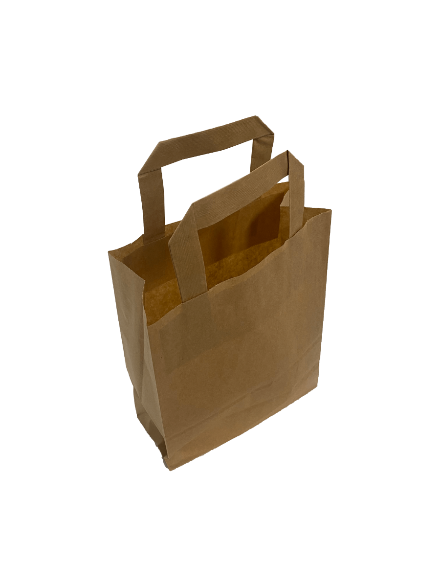 Paper Carrier Bags 18x8x22cm Brown Kraft 70 g/qm (50 pieces) [PADB1822]