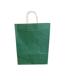 Paper Carrier Bags dark Green 32+12x41cm Kraft 100 grams (50 pieces) [PAM3241DKGR]