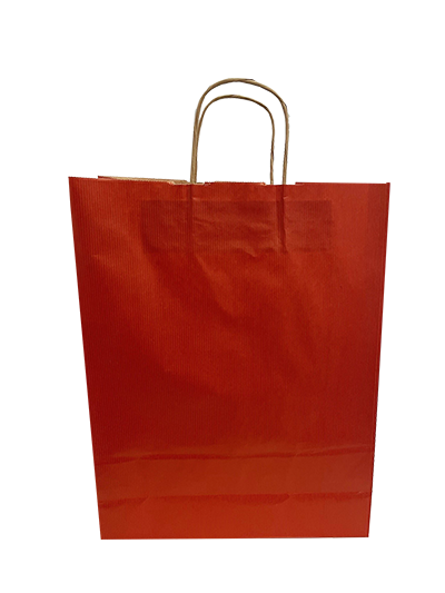 Paper Carrier Bags dark Red 32+12x41cm Kraft 100 grams (50 pieces) [PAM3241DKR]