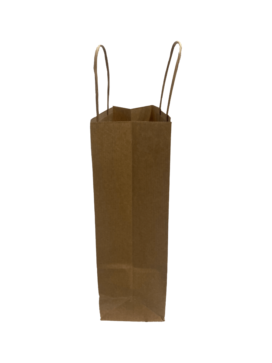 Paper Carrier Bags Brown 22x10x28cm Kraft 90 grams with twisted handles (50 pieces) [PAMB2231]