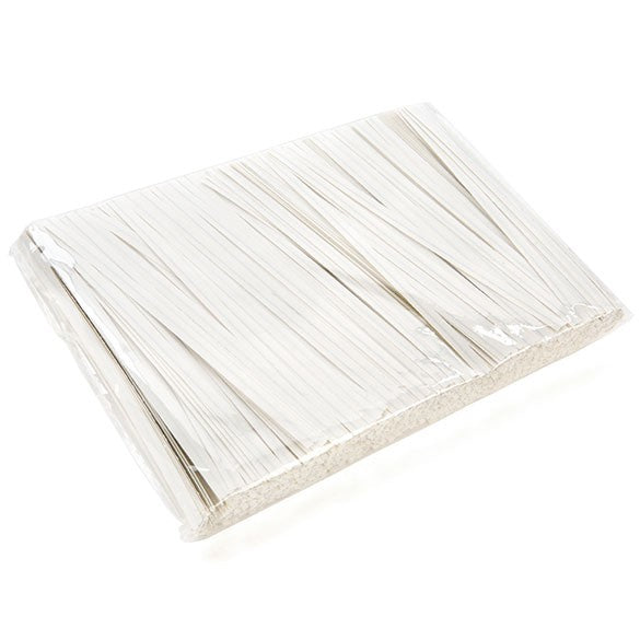Tin Ties 10.2x0.4cm White Paper (1.000 pieces) [TT4WH]