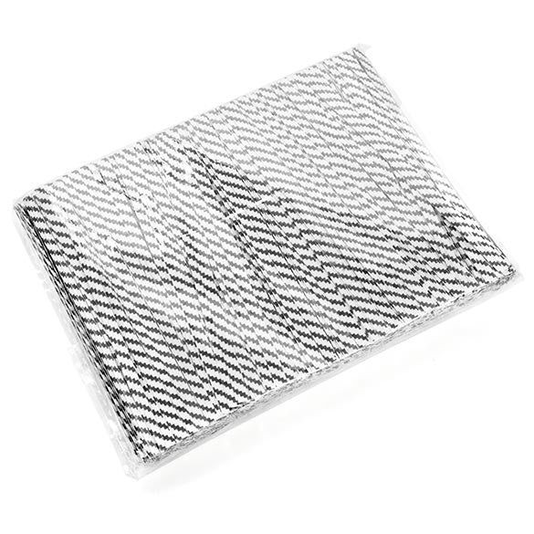 Tin Ties 10.2x0.4cm Paper White/Black striped (1.000 pieces) [TT4WKS]